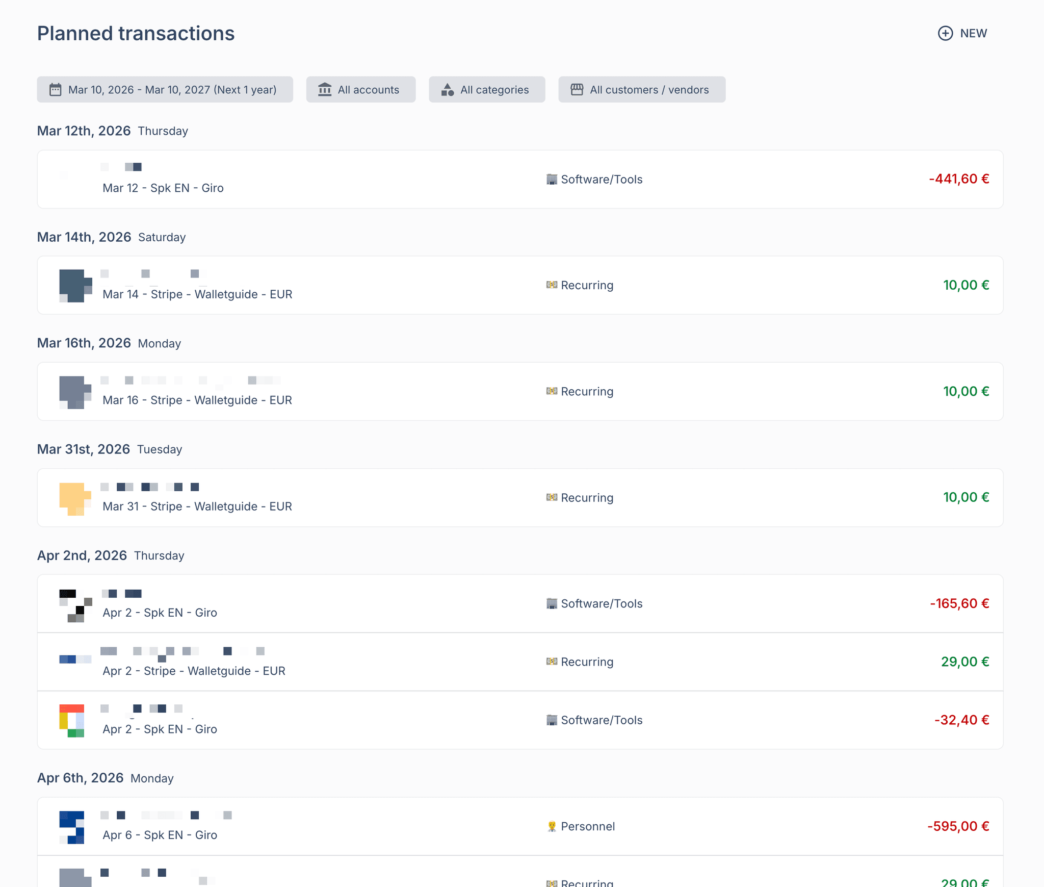 Cash flow forecasting