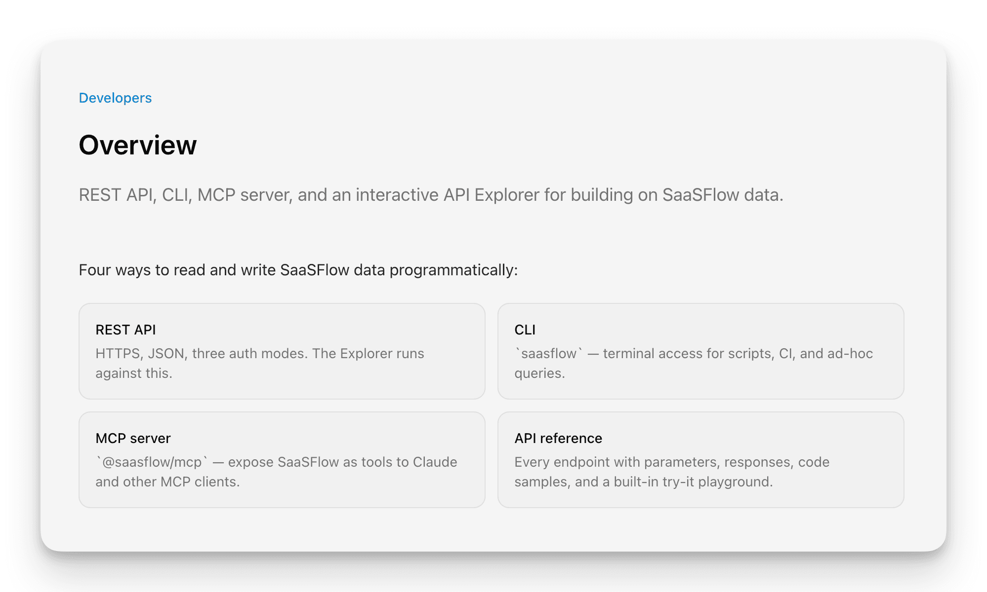 Öffentliche API und CLI