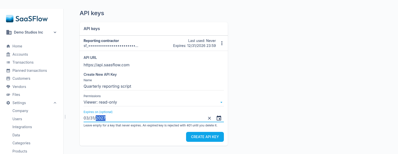 API keys can expire