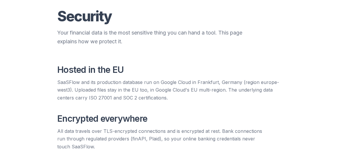 SaaSFlow now runs in Frankfurt