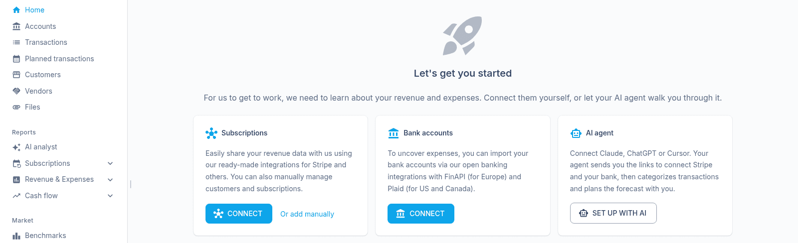 Let your AI agent set up SaaSFlow